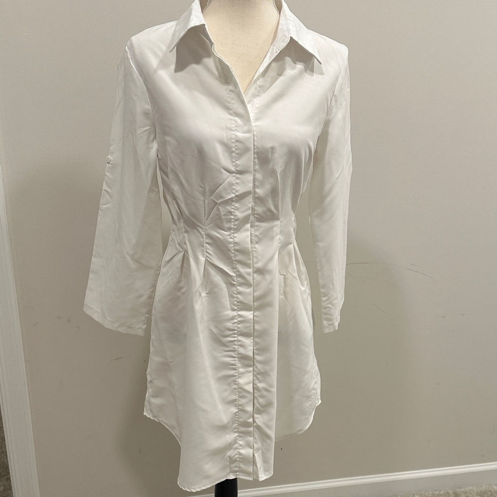 SHEIN Classic White Shirt Dress